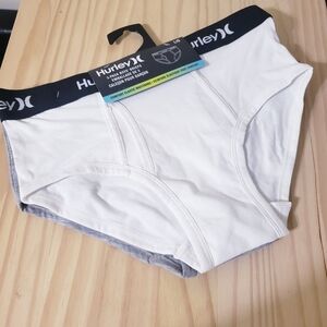 HURLEY BNWT BOYS 3pc Set BRIEFS - White/Grey/Black L